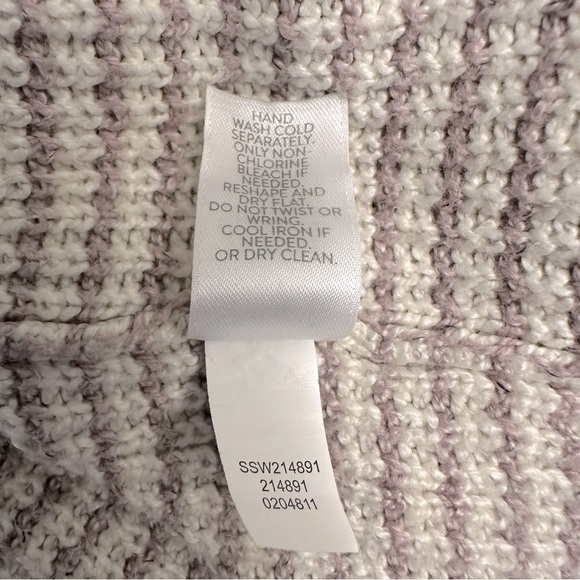 J. Jill beachy coastal lilac and cream knit hoodie sweater Small - Picture 13 of 13